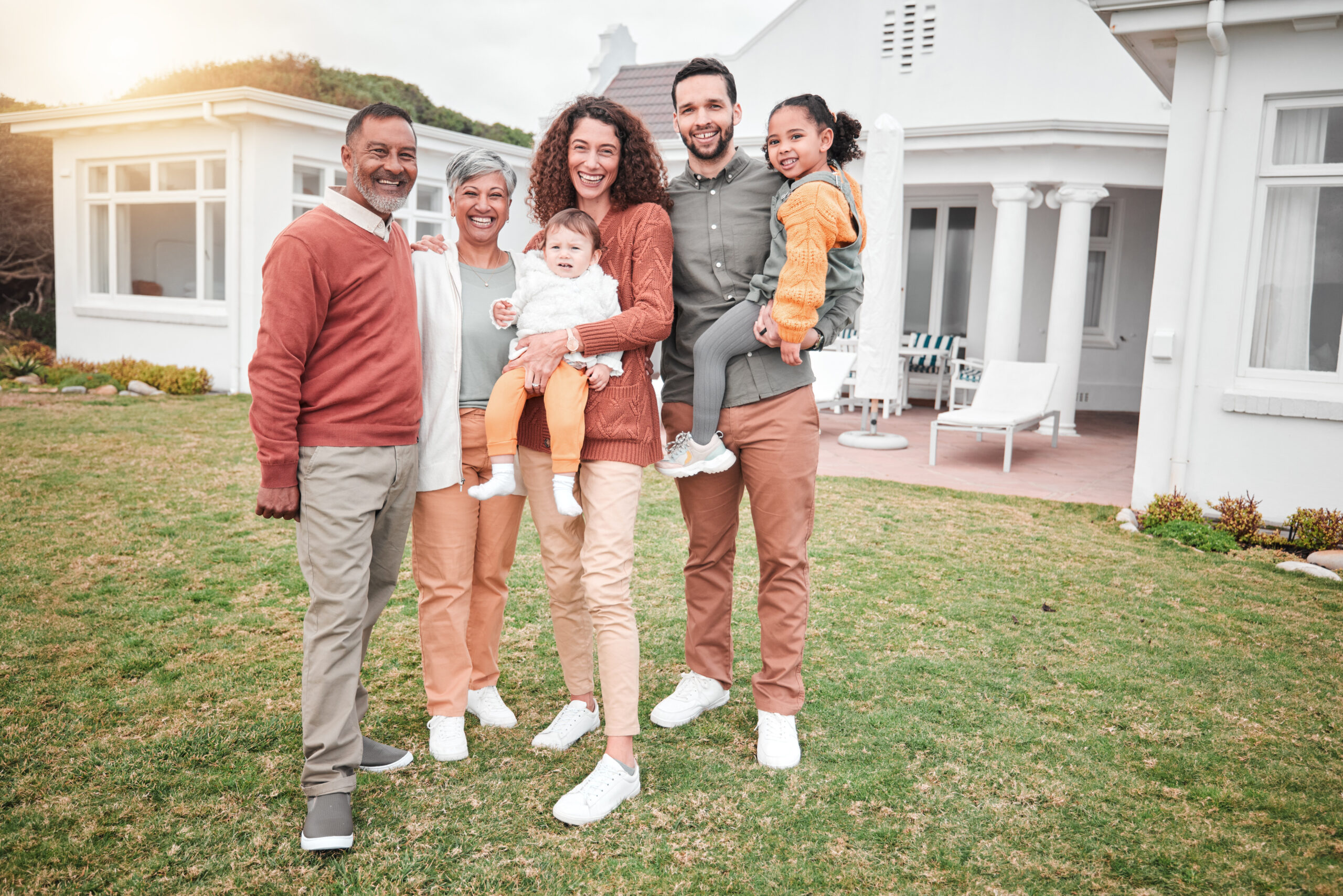 Multi-generation family outside their established Houston home